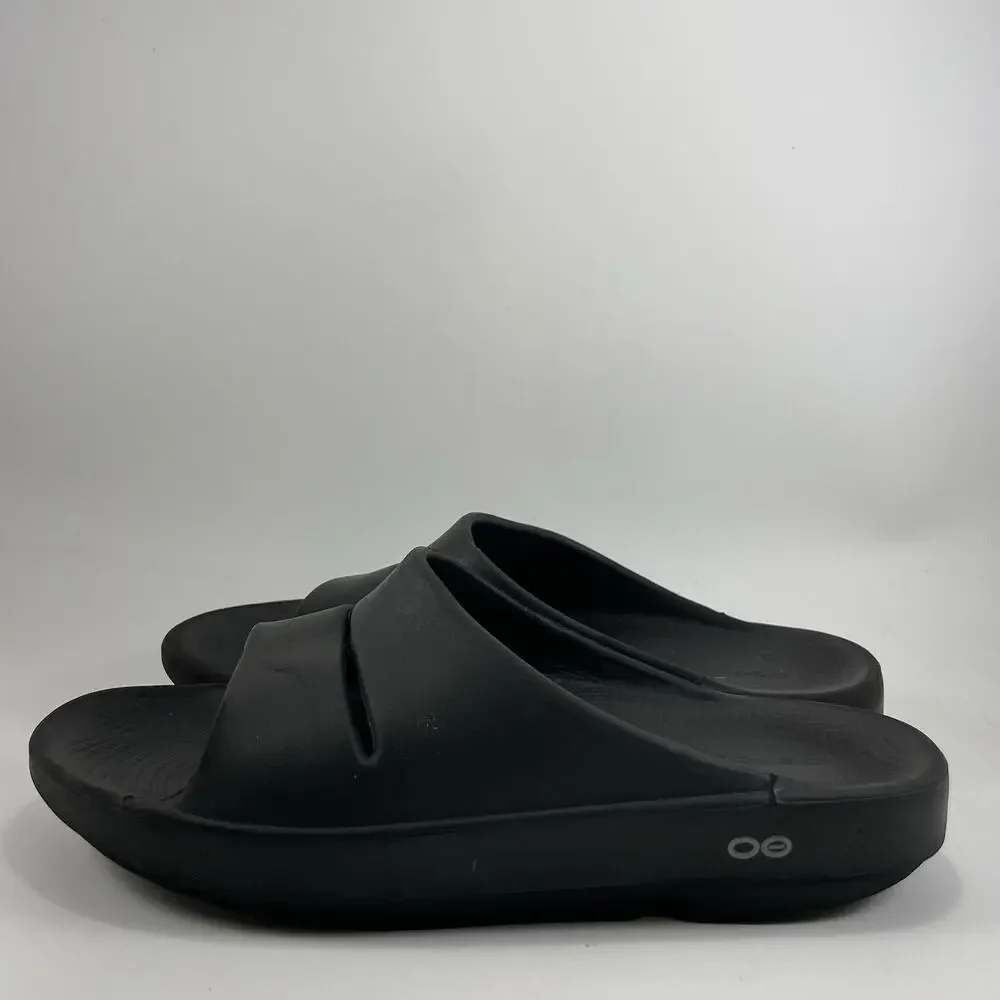 Oofos Ooahh Slide Sandals Mens Size 9 Black Comfort Recovery Shoes, Womens 11